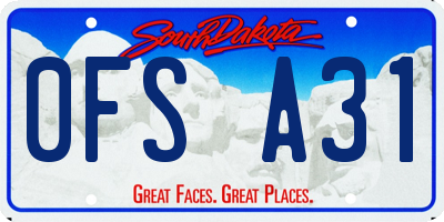 SD license plate 0FSA31