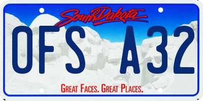 SD license plate 0FSA32
