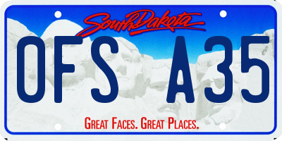 SD license plate 0FSA35