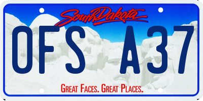 SD license plate 0FSA37
