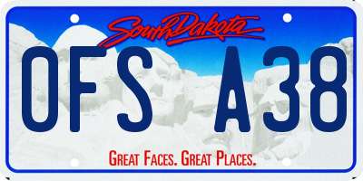 SD license plate 0FSA38