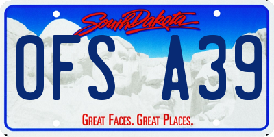 SD license plate 0FSA39
