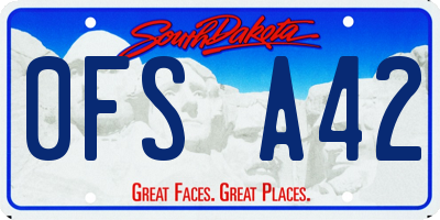SD license plate 0FSA42