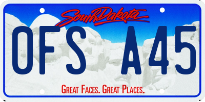 SD license plate 0FSA45