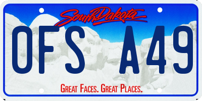 SD license plate 0FSA49