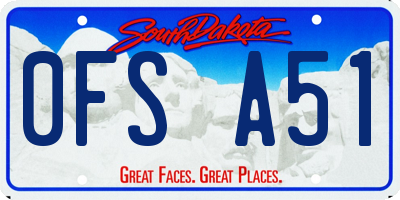 SD license plate 0FSA51