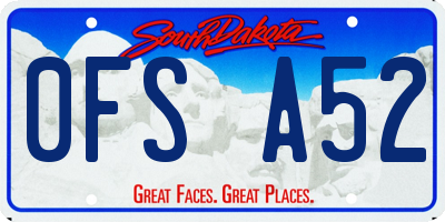 SD license plate 0FSA52