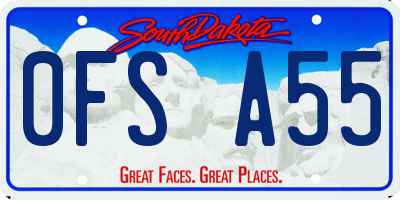SD license plate 0FSA55