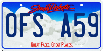 SD license plate 0FSA59