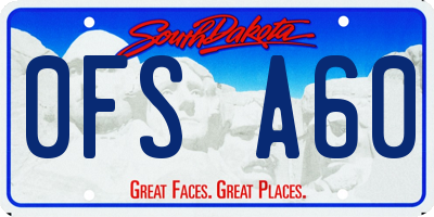 SD license plate 0FSA60