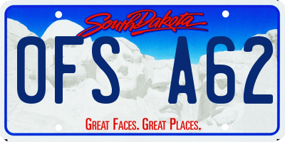 SD license plate 0FSA62