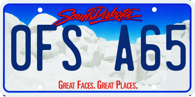 SD license plate 0FSA65