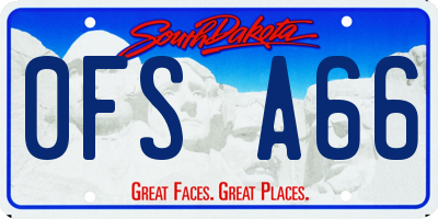 SD license plate 0FSA66