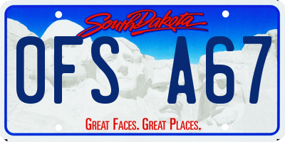 SD license plate 0FSA67