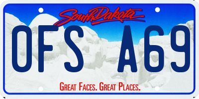 SD license plate 0FSA69