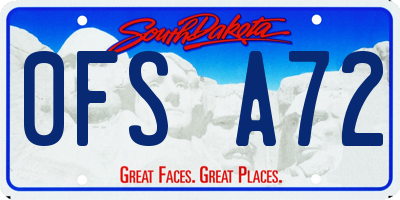 SD license plate 0FSA72