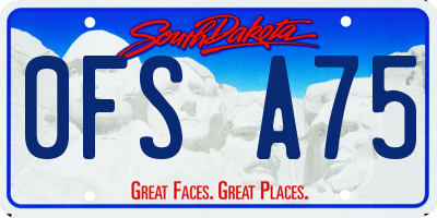 SD license plate 0FSA75
