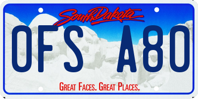 SD license plate 0FSA80