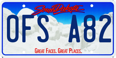 SD license plate 0FSA82