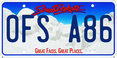 SD license plate 0FSA86