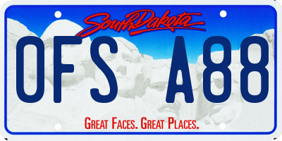 SD license plate 0FSA88