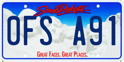 SD license plate 0FSA91