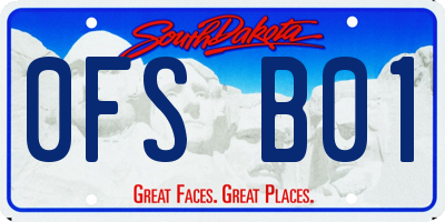 SD license plate 0FSB01