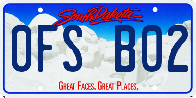 SD license plate 0FSB02