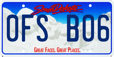 SD license plate 0FSB06