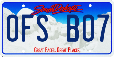 SD license plate 0FSB07
