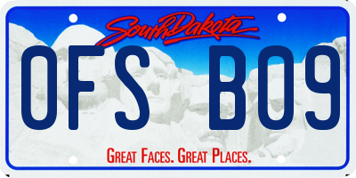 SD license plate 0FSB09