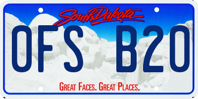 SD license plate 0FSB20