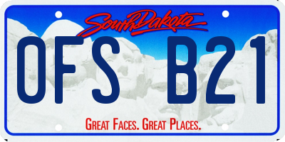 SD license plate 0FSB21