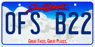 SD license plate 0FSB22