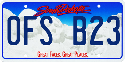 SD license plate 0FSB23