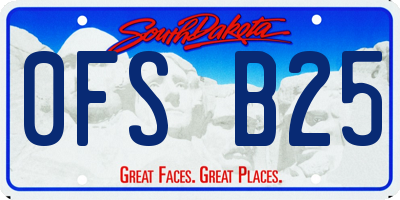 SD license plate 0FSB25