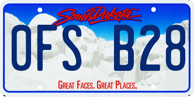 SD license plate 0FSB28