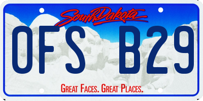 SD license plate 0FSB29