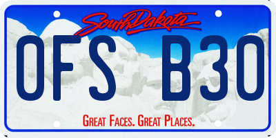 SD license plate 0FSB30