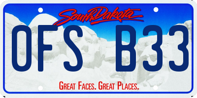 SD license plate 0FSB33