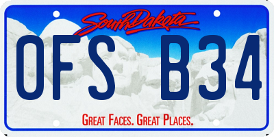 SD license plate 0FSB34