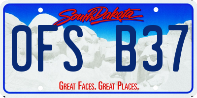 SD license plate 0FSB37