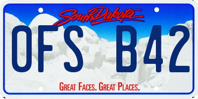 SD license plate 0FSB42