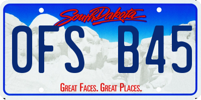 SD license plate 0FSB45