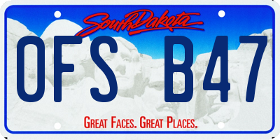 SD license plate 0FSB47