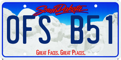 SD license plate 0FSB51