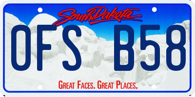 SD license plate 0FSB58
