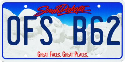 SD license plate 0FSB62