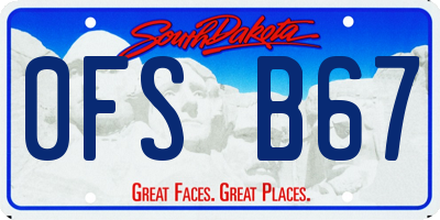 SD license plate 0FSB67