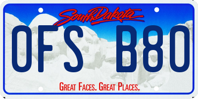 SD license plate 0FSB80